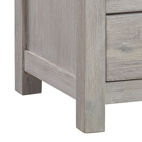 Bedside Table 2 drawers Night Stand Solid Acacia Storage in White Ash Colour