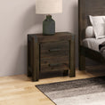 Load image into Gallery viewer, Bedside Table 2 drawers Night Stand Solid Wood Acacia Storage in Chocolate Colour
