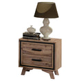Load image into Gallery viewer, Bedside Table 2 drawer Night Stand with Solid Acacia Storage in Sliver Brush Colour
