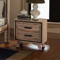 Load image into Gallery viewer, Bedside Table 2 drawer Night Stand with Solid Acacia Storage in Sliver Brush Colour
