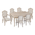 Load image into Gallery viewer, Large Size Oak Wood White Washed Finish Arm Chair Dining Set
