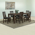 Load image into Gallery viewer, 7 Pieces Dining Suite 180cm Medium Size Dining Table & 6X Chairs with Solid Acacia Wooden Base in Chocolate Colour
