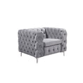 Load image into Gallery viewer, Velvet Armchair  Lounge Accent Chair Upholstered Button Tufted Metal Legs Couch Sofa Seater
