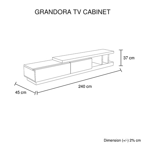 TV Cabinet with 2 Storage Drawers High Glossy Assembled Entertainment Unit in White Ash colour