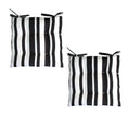 Load image into Gallery viewer, Set of 2 Outdoor Polyester Striped Chair Pads 40 x 40cm White Black

