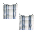 Load image into Gallery viewer, Set of 2 Outdoor Polyester Striped Chair Pads 40 x 40cm White Blue
