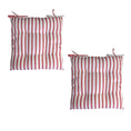 Load image into Gallery viewer, Set of 2 Outdoor Polyester Striped Chair Pads 40 x 40cm White Red
