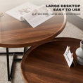 Load image into Gallery viewer, Removable Set of 2 Round Coffee Table  Walnut Nesting Side End Table Furniture
