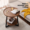 Load image into Gallery viewer, Side Round Coffee Table Retro 2-Tier Wooden Industrial Style
