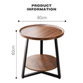 Load image into Gallery viewer, Side Round Coffee Table Retro 2-Tier Wooden Industrial Style
