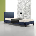 Load image into Gallery viewer, Single PU Leather Bed Frame Blue
