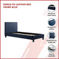 Load image into Gallery viewer, Single PU Leather Bed Frame Blue
