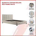 Load image into Gallery viewer, Queen PU Leather Deluxe Bed Frame White
