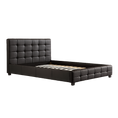 Load image into Gallery viewer, Queen PU Leather Deluxe Bed Frame Black
