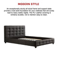 Load image into Gallery viewer, Queen PU Leather Deluxe Bed Frame Black
