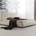 Load image into Gallery viewer, King PU Leather Deluxe Bed Frame White
