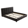 Load image into Gallery viewer, King PU Leather Deluxe Bed Frame Black
