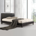 Load image into Gallery viewer, Queen PU Leather Bed Frame Black
