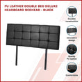 Load image into Gallery viewer, PU Leather Double Bed Deluxe Headboard Bedhead - Black
