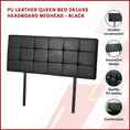 Load image into Gallery viewer, PU Leather Queen Bed Deluxe Headboard Bedhead - Black
