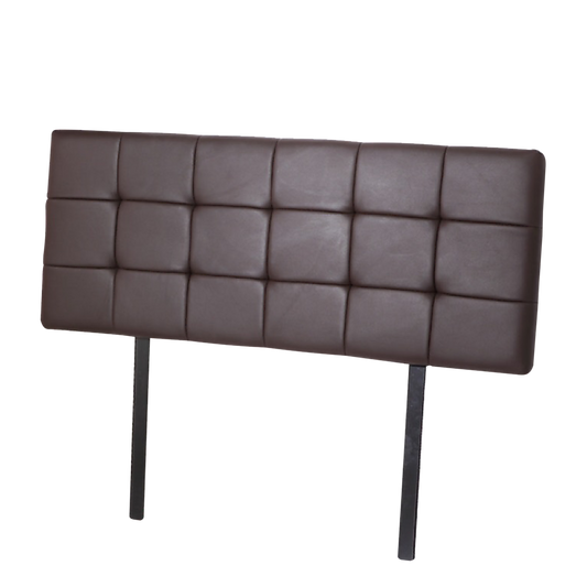 PU Leather Queen Bed Deluxe Headboard Bedhead - Brown