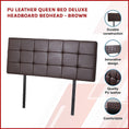 Load image into Gallery viewer, PU Leather Queen Bed Deluxe Headboard Bedhead - Brown
