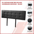 Load image into Gallery viewer, PU Leather King Bed Deluxe Headboard Bedhead - Black
