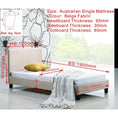 Load image into Gallery viewer, Single Linen Fabric Bed Frame Beige
