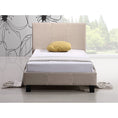 Load image into Gallery viewer, Single Linen Fabric Bed Frame Beige
