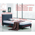Load image into Gallery viewer, Single Linen Fabric Bed Frame Grey
