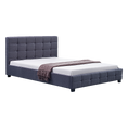 Load image into Gallery viewer, Linen Fabric Double Deluxe Bed Frame Grey

