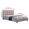 Load image into Gallery viewer, Linen Fabric Queen Deluxe Bed Frame Beige
