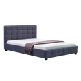 Load image into Gallery viewer, Linen Fabric Queen Deluxe Bed Frame Grey
