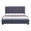 Load image into Gallery viewer, Linen Fabric Queen Deluxe Bed Frame Grey
