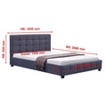 Load image into Gallery viewer, Linen Fabric Queen Deluxe Bed Frame Grey
