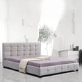 Load image into Gallery viewer, Linen Fabric King Deluxe Bed Frame Beige
