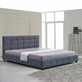 Load image into Gallery viewer, Linen Fabric King Deluxe Bed Frame Grey
