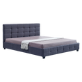 Load image into Gallery viewer, Linen Fabric King Deluxe Bed Frame Grey
