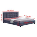 Load image into Gallery viewer, Linen Fabric King Deluxe Bed Frame Grey
