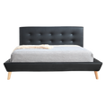 Load image into Gallery viewer, Queen PU Leather Deluxe Bed Frame Black
