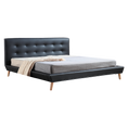 Load image into Gallery viewer, King PU Leather Deluxe Bed Frame Black
