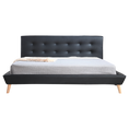 Load image into Gallery viewer, King PU Leather Deluxe Bed Frame Black
