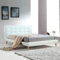 Load image into Gallery viewer, Double PU Leather Deluxe Bed Frame White
