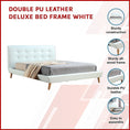 Load image into Gallery viewer, Double PU Leather Deluxe Bed Frame White
