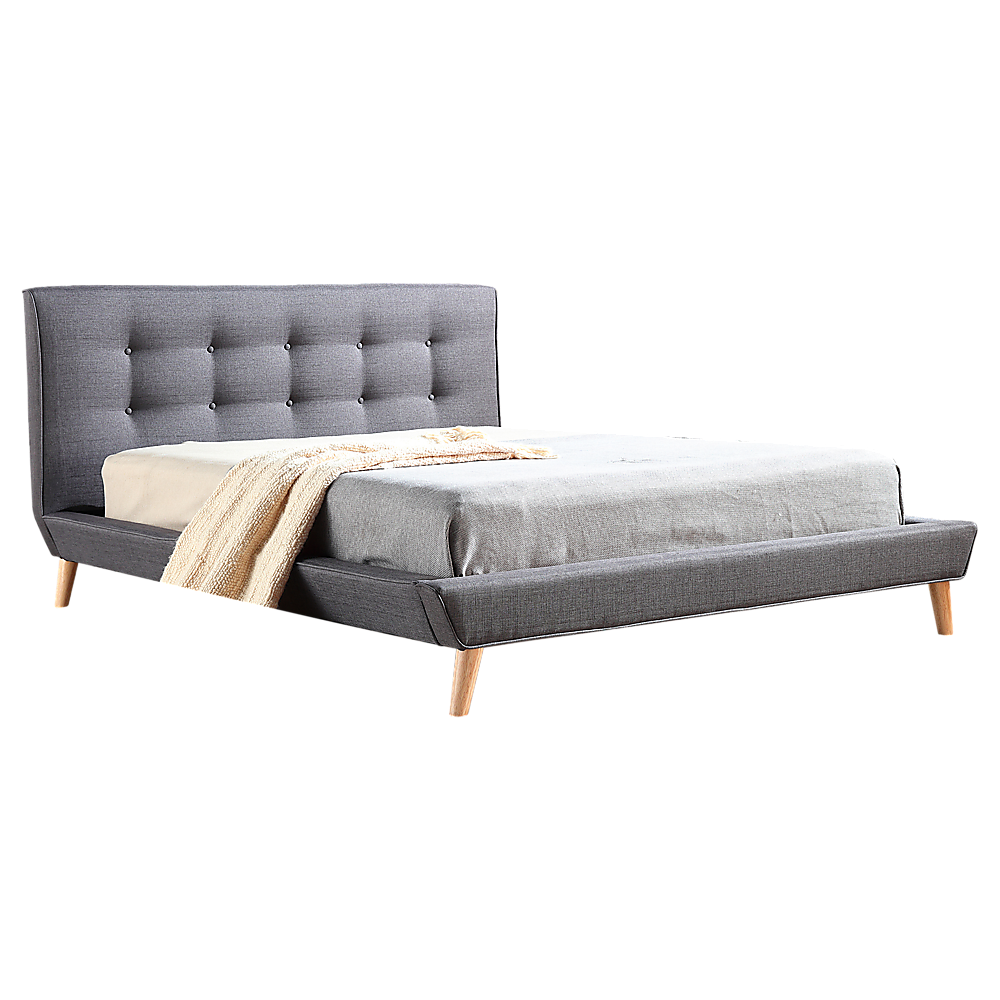 Queen Linen Fabric luxe Bed Frame Grey