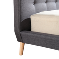 Load image into Gallery viewer, Queen Linen Fabric Deluxe Bed Frame Grey
