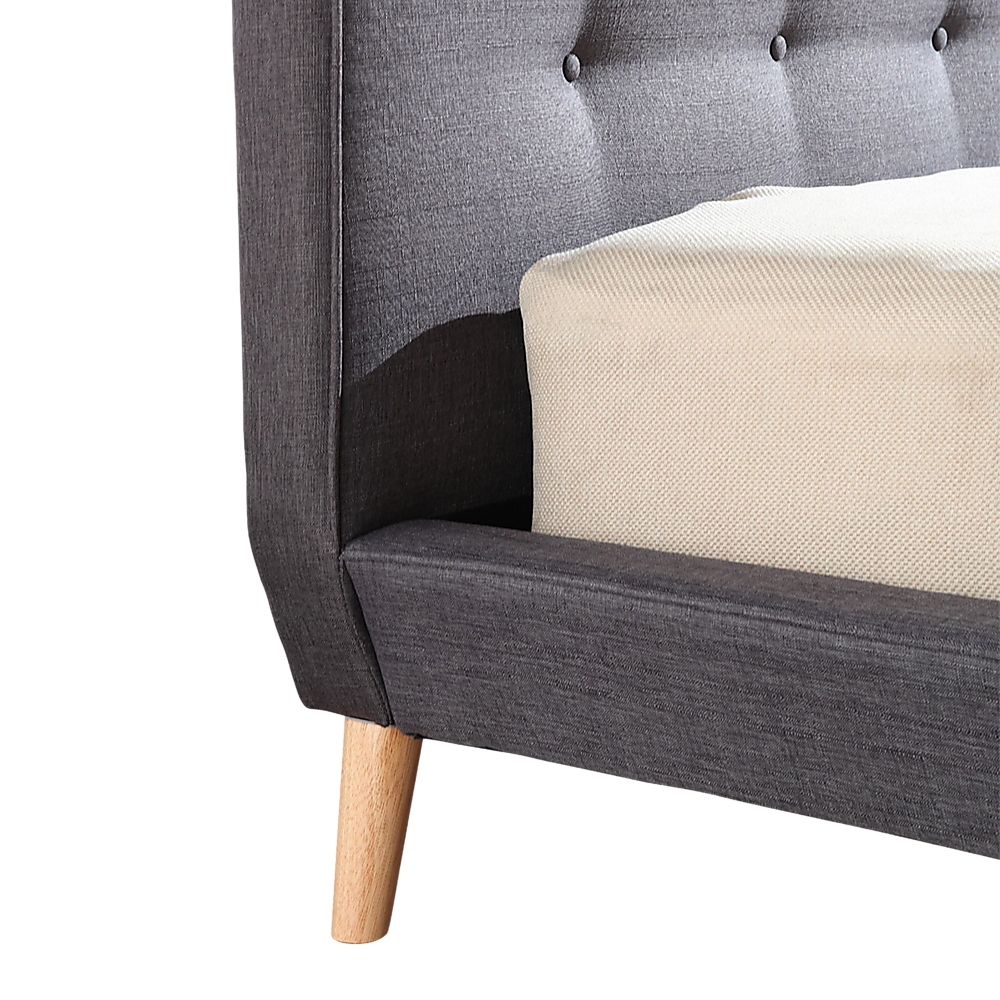 Queen Linen Fabric luxe Bed Frame Grey
