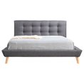 Load image into Gallery viewer, Queen Linen Fabric luxe Bed Frame Grey
