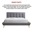 Load image into Gallery viewer, Queen Linen Fabric Deluxe Bed Frame Grey
