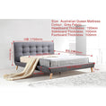 Load image into Gallery viewer, Queen Linen Fabric Deluxe Bed Frame Grey
